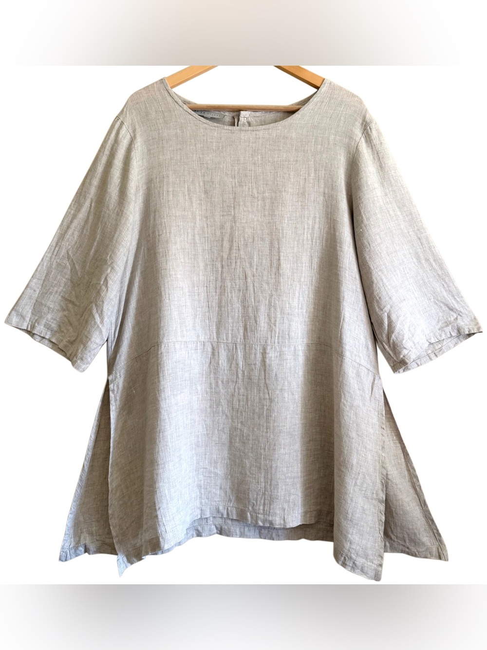 BRYN WALKER 100% Linen Boho Lagenlook Minimalist Breathable Casual Tunic Size L - Picture 5 of 10
